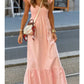 V-NECK FLUTTER SLEEVE MAXI DRESS