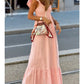 V-NECK FLUTTER SLEEVE MAXI DRESS