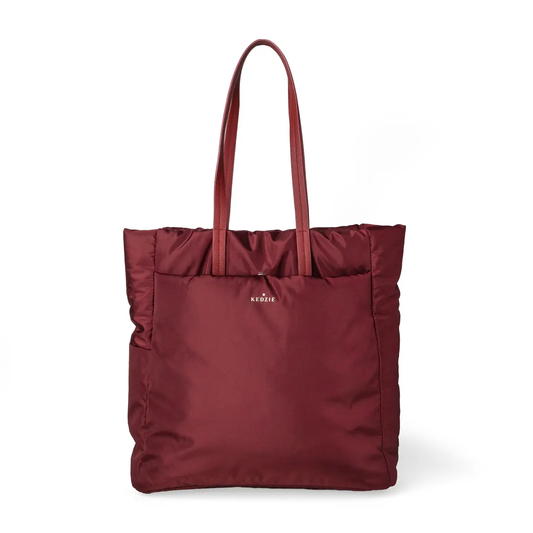 THE KEDZIE CLOUD NINE PUFFER TOTE - MERLOT